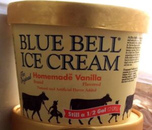 Blue Bell Homemade vanilla ice cream 